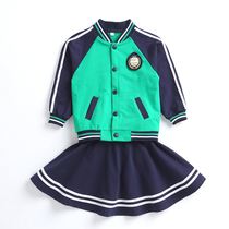 Primary school uniform British style baseball uniform Simple cotton jacket trousers Navy skirt Autumn and winter new kindergarten garden suit