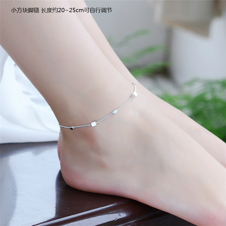 Hàn quốc phiên bản của cá tính đơn giản sterling bạc 925 chân chuỗi xu hướng thời trang của phụ nữ vòng chân trang sức có thể điều chỉnh hoang dã Sen quà tặng