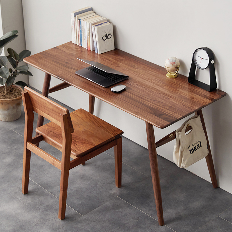 Nordic solid wood desk Japanese style oak minimalist computer desk small family modern minimalist desk log desk