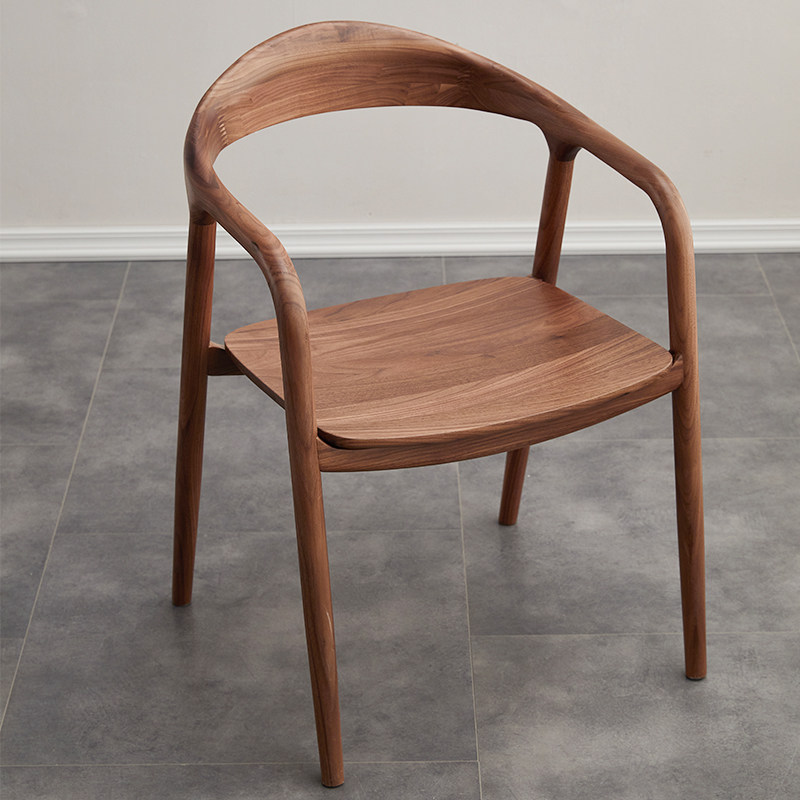 Xi Xi Wood For Nordic Wind Solid Wood Dining Chair With Armrest Black Peach Wood Home Desk Chair Modern Minima Casual Chair