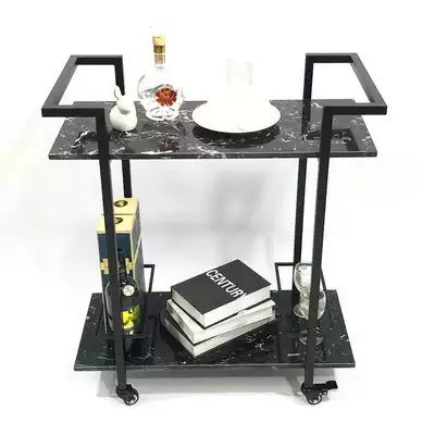 European dining car hotel wine truck bar trolley dining room tea cart dining side Wine Rack creative marble tea table