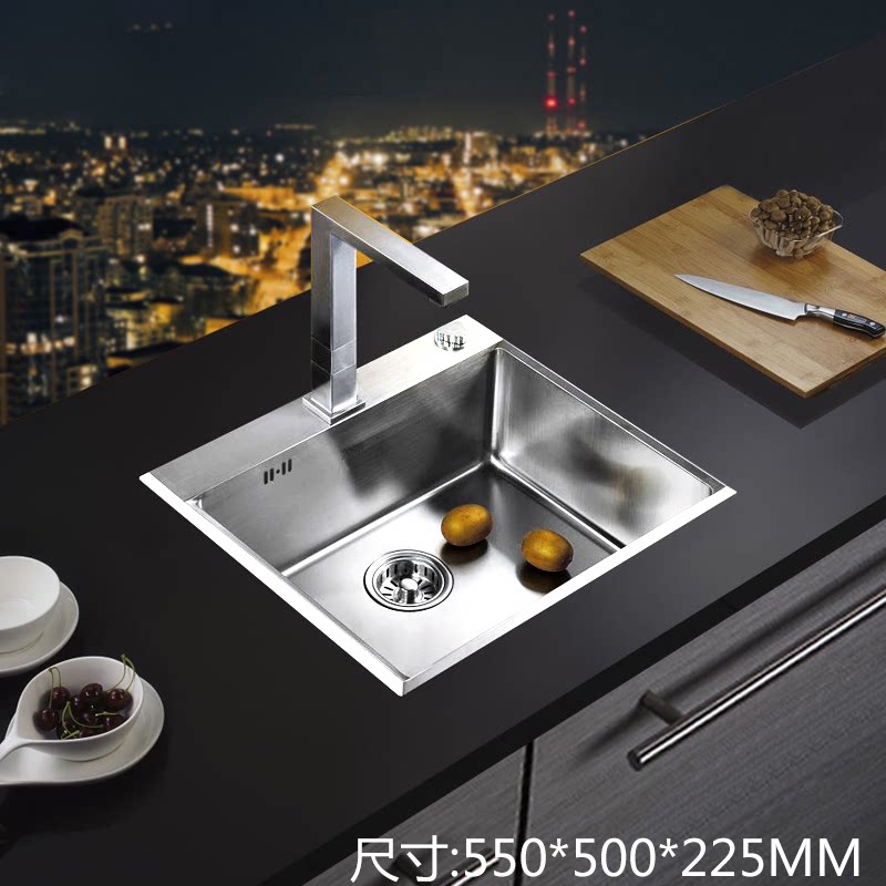 Kolletyard sink Single slot package 98140T-2S-NA Square Stainless Steel Kitchen Wash Basin Dishwashing pool