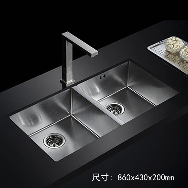 Coletyard thickened 304 stainless steel Manual Sink Double Sink Kitchen in the lower basin Basin Wash Basin 70961T-S-NA