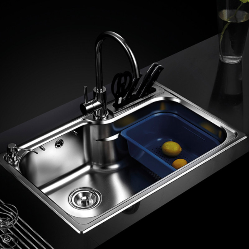 Kohler Jade sink single tank large size with knife holder faucet 304 stainless steel dish wash basin 73028