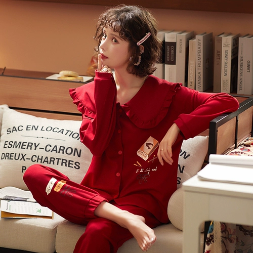 Осенняя красная пижама, зимний хлопковый оберег на день рождения, демисезонный праздничнный комплект