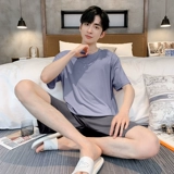 Мужская летняя тонкая пижама, шелковый комплект, короткий рукав, подходит для подростков