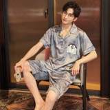 Летняя шелковая тонкая пижама, мультяшный комплект, короткий рукав, коллекция 2023
