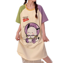 2024 new sleepwear women summer thin short sleeves big code sleeping dress Summer pregnant woman cute cartoon home outwear