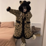 Демисезонный стеганый банный халат, флисовая коралловая толстовка с капюшоном, бархатная зимняя пижама, увеличенная толщина