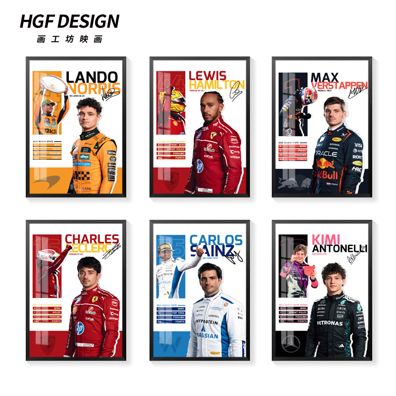 F1 Racer Poster Decorative Painting Piastrelli Clery Hanging Painting Hamilton Verstappen Mural