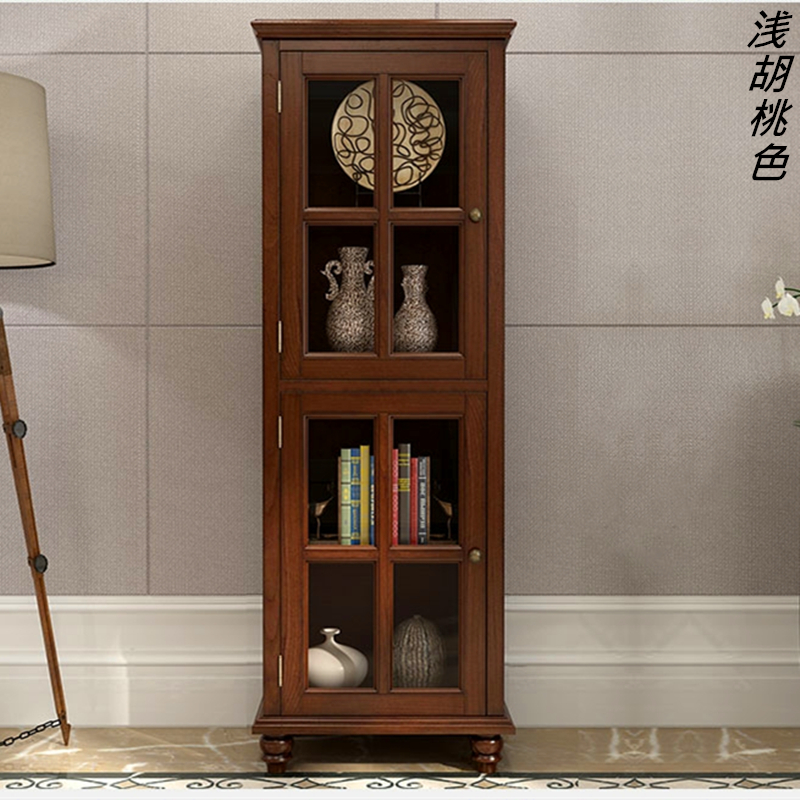 American solid wood bathroom side cabinet Powder room side cabinet Toilet storage cabinet Living room high cabinet Wine cabinet Balcony locker