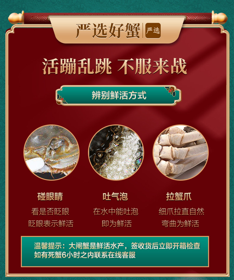 现货 副会长单位 谷源道 大闸蟹 公3两/母2两 各4只 图14