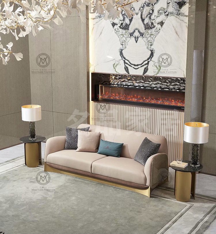 Münchengweden furniture MV modern Italian style light lavish and luxurious solid wood headlayer cow leather real leather sofas-Taobao
