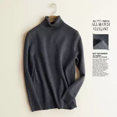 2020 autumn and winter new turtleneck sweater men's Korean slim pullover sweater long-sleeved inner jacket inner jacket cashmere-free