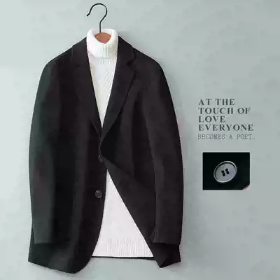 Woolen coat men short Korean version 2020 new slim non cashmere double-sided jacket small suit autumn and winter suit