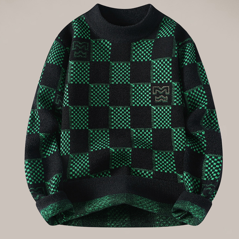 Teenage Men's Sweater, Spring and Autumn Round Neck Stylish Knitwear, Junior and Senior High School Student Men's Base Shirt Top