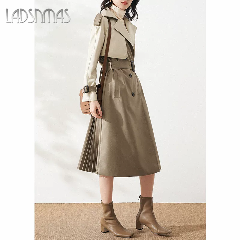 Демисезонное вместительное trench coat, элитный длинный классический костюм, 2020 год, британский стиль