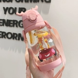 Детский пластиковый чайник со стаканом, портативная милая трубочка, защита при падении, в корейском стиле