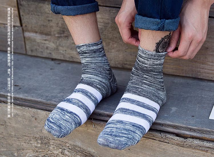 Vớ nam ống vớ nam mùa hè cotton mỏng vớ thủy triều bốn mùa khử mùi thấm mồ hôi cotton vớ vớ bóng rổ vớ vớ dài