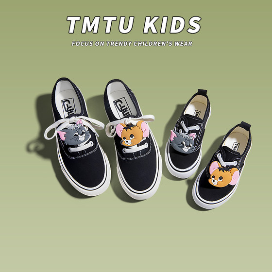 TMTUKIDSDIY 공동 가을, 겨울 부모-자식 신발 어린이 한쪽 다리 캔버스 신발 어머니와 자식 같은 스타일의 보드 신발