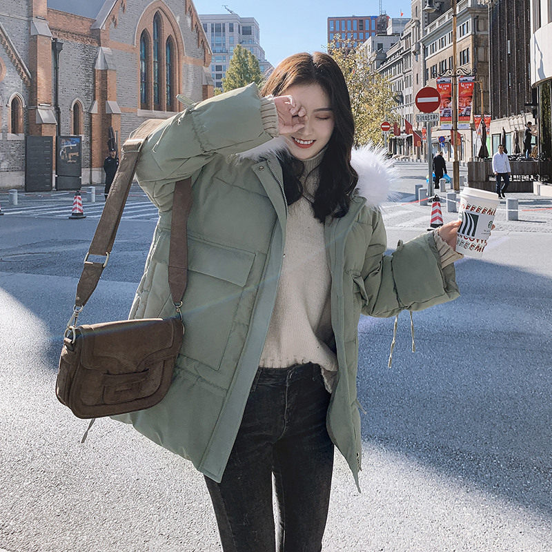 2021 New winter down cotton clothing female winter Korean version easy for students Anti-season exploits cotton coat linchpins