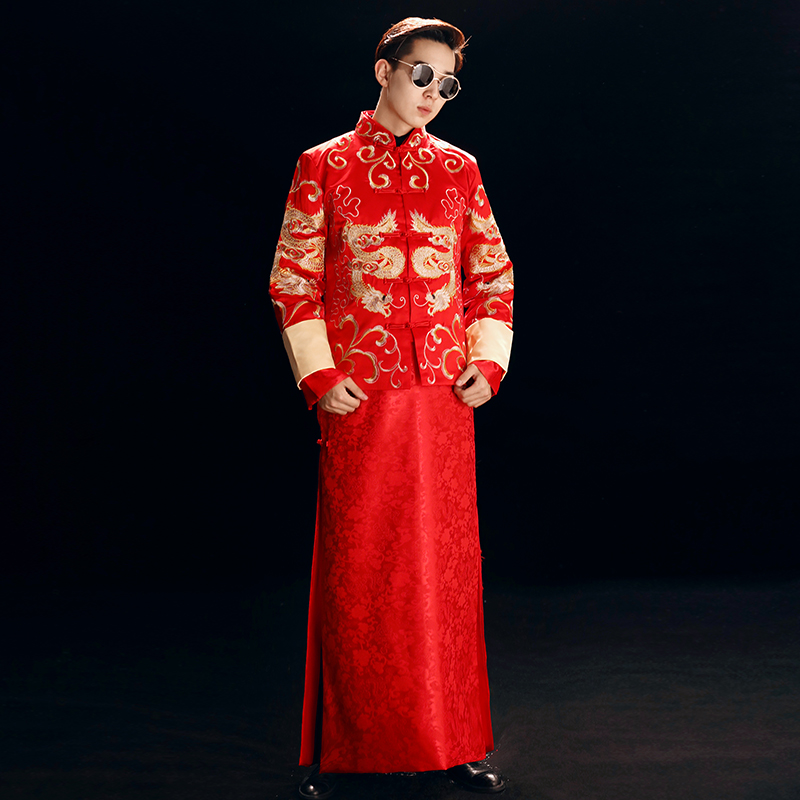 Xiuhe clothing 2020 new men's dragon and phoenix hanging groom clothing Chinese wedding groom wedding toast clothing men's ancient costume