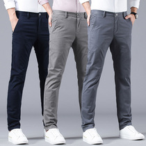 Summer casual pants Mens straight cotton trousers Slim-fit mens pants thin mens pants Autumn business casual trousers