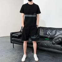 JS-95201 Black Shorts Set