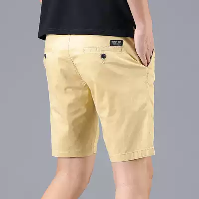 Cotton khaki casual shorts men's five-point pants men's fashion brand loose Joker 5-point pants men's summer thin