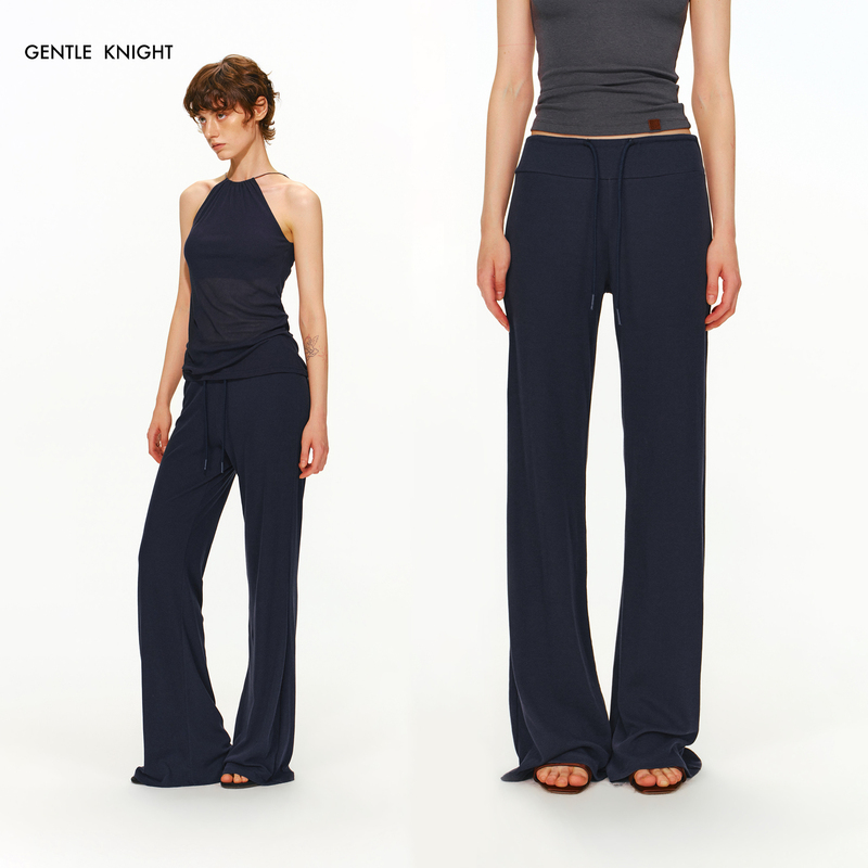 Gentle Knight Linen-Feel Cotton Drape Low-Waist Drawstring Straight-Leg Slim-Fit Sweatpants Wrinkle-Resistant Knit Casual Trousers Gentle Knight Linen-Feel Cotton Drape Low-Waist Drawstring Straight-Leg Slim-Fit Sweatpants Wrinkle-Resistant Knit Casual Trousers