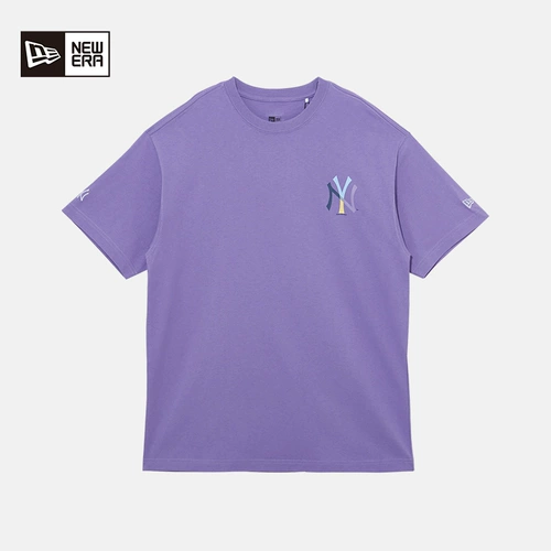 MLB, летняя хлопковая футболка подходит для мужчин и женщин, широкая цветовая палитра, короткий рукав, оверсайз