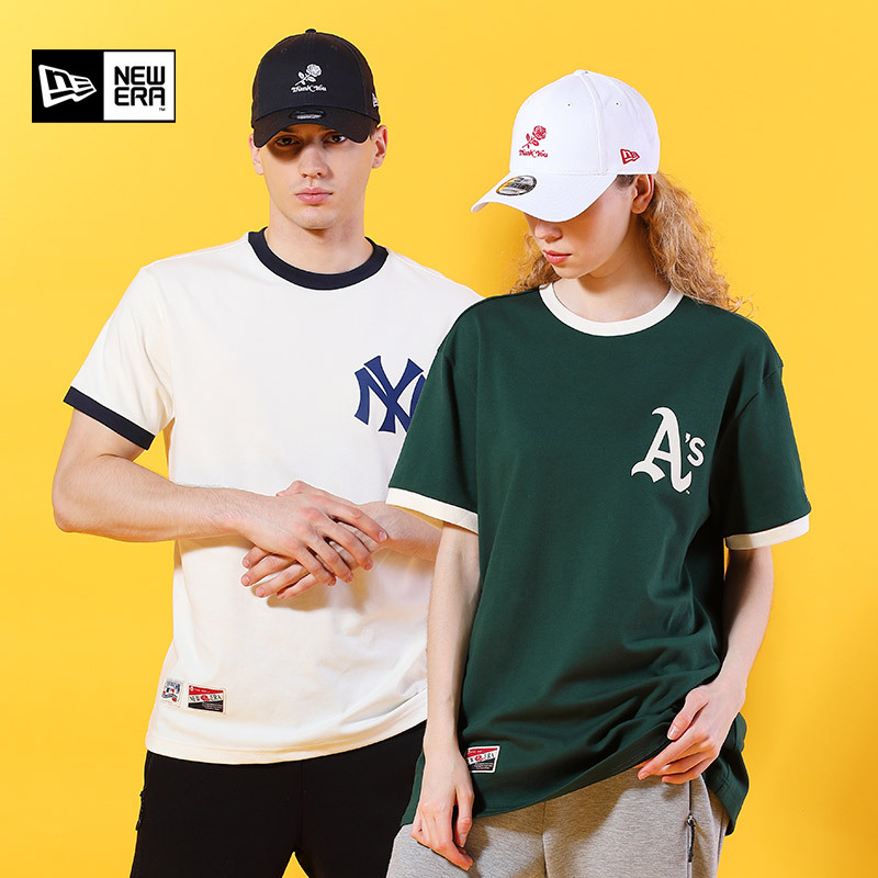New Era Mlb League Ny Side Logo Round Neck Casual Color-Block Loose Short Sleeve T-Shirt Unisex Ne New Era Mlb League Ny Side Logo Round Neck Casual Color-Block Loose Short Sleeve T-Shirt Unisex Ne