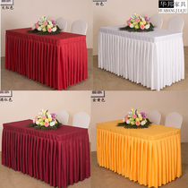 Strip Table Cloth Rectangular Table Skirt Training Wedding sign to table Desk Cloth Hotel Office Conference Table Skirt Table Hood Cover