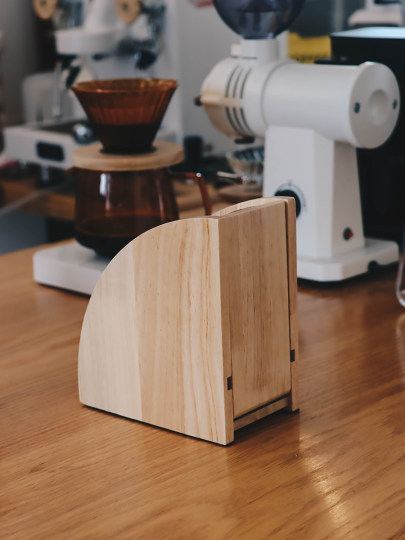 Handmade Filter Paper Box, Wooden V60 Hand-Brewed Coffee Filter Paper Box, Solid Wood Dust-Proof Filter Paper Holder, Filter Paper Storage Box