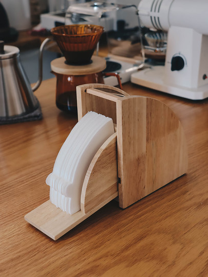 Handmade Filter Paper Box, Wooden V60 Hand-Brewed Coffee Filter Paper Box, Solid Wood Dust-Proof Filter Paper Holder, Filter Paper Storage Box