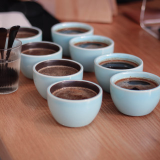 Blue Outside, Brown Inside, Thickened 200ml Ceramic Cup Tasting Bowl Cupping Cup Hand-Brewed Coffee Bean Professional Evaluation Tool