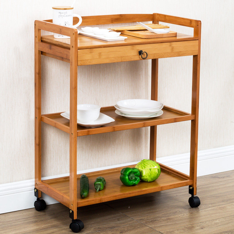 Nanzhu kitchen microwave oven shelf Removable wheeled dining car cart Floor-to-ceiling multi-layer storage shelf Vegetable shelf