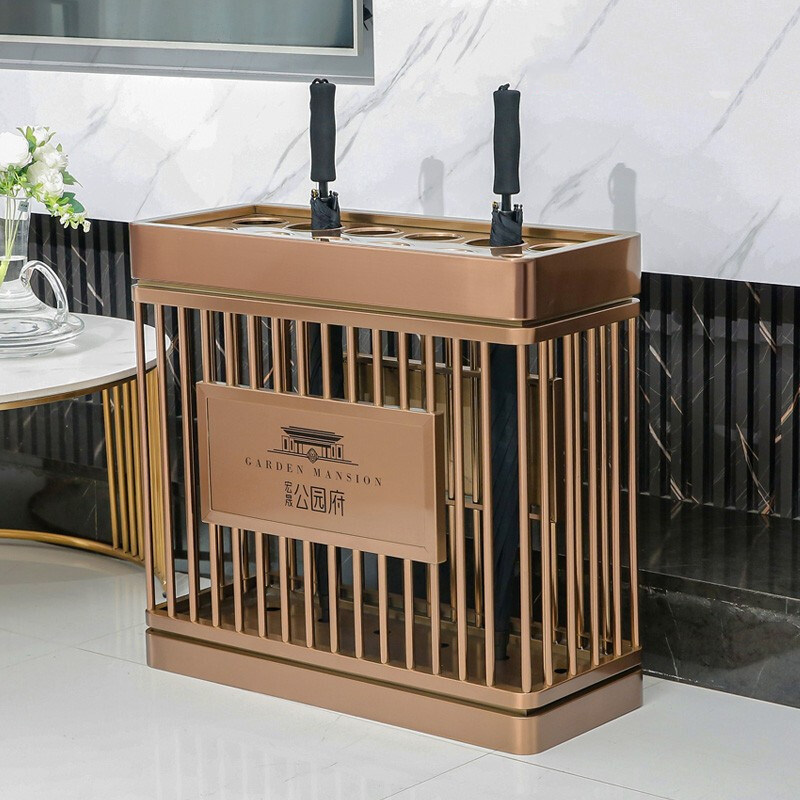Stainless steel umbrella rack hotel lobby sales department umbrella storage rack shopping mall company bank umbrella bucket storage tube