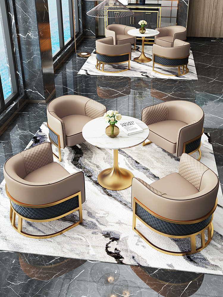 Nordic luxury hotel lobby reception sofa tea table combination net red post-modern sample house display center to discuss reception sofa