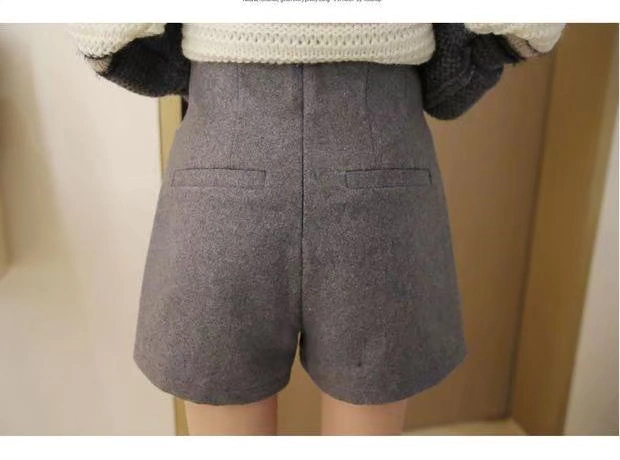 Cộng với phân bón XL chất béo mm200 kg mùa thu đông mới eo cao đã mỏng bên ngoài mặc quần bốt cao cổ một chiếc quần short len ​​nữ