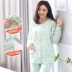 Tháng quần áo mùa hè mỏng gạc cotton sau sinh bà bầu đồ ngủ mùa xuân và mùa thu bà mẹ cho con bú quần áo dịch vụ nhà - Giải trí mặc / Mum mặc đồ bộ sau sinh cho con bú Giải trí mặc / Mum mặc