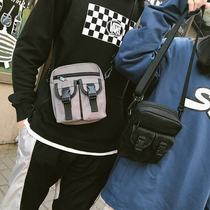 ins slanted satchel male tide card retro casual single shoulder bag female dead fly postman bag large capacity Korean version trend