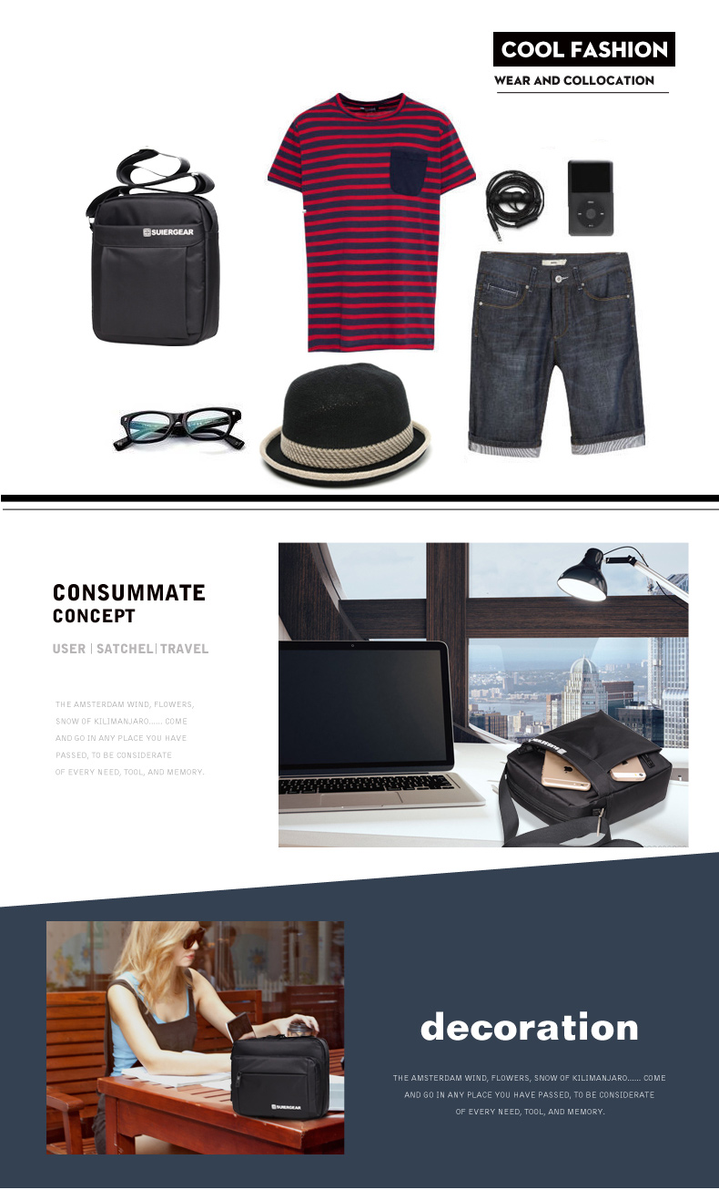 Thụy Sĩ túi nam túi Messenger Túi vải Oxford ba lô vải giản dị Túi nhỏ vali nam túi dọc túi xách louis vuitton