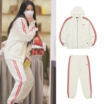 Student Han Edition Sports Casual Suit Women Spring Autumn Loose Color and Wear Net Red two sets of running suit surges