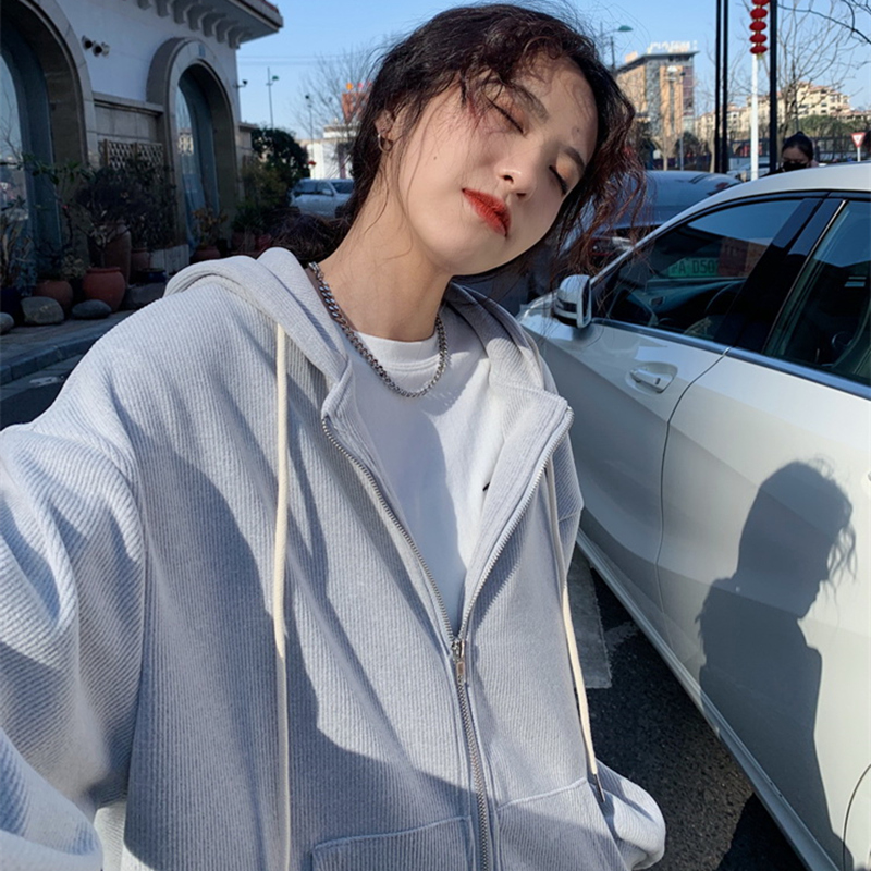 Sports Suit Women Fall Grand Scale Code Even Cap Sports Shirts Students Loose Korean version Lean Fashion Running Casual Two-piece Style