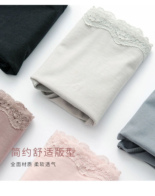 3! Đồ lót của phụ nữ cotton rắn màu ren sinh viên sexy giữa eo Nhật Bản liền mạch thoáng khí kích thước lớn quần sịp ngọt ngào - Tam giác