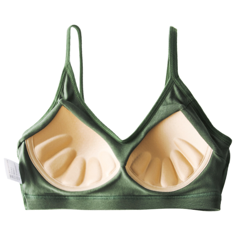 Underwear Feminists No steel ring Breasted Women Beating Bottom Anti-Walking Light Wrap Chest Summer Fine Shoulder Strap Beauty Back Bra Harness Mesh Red Bursting