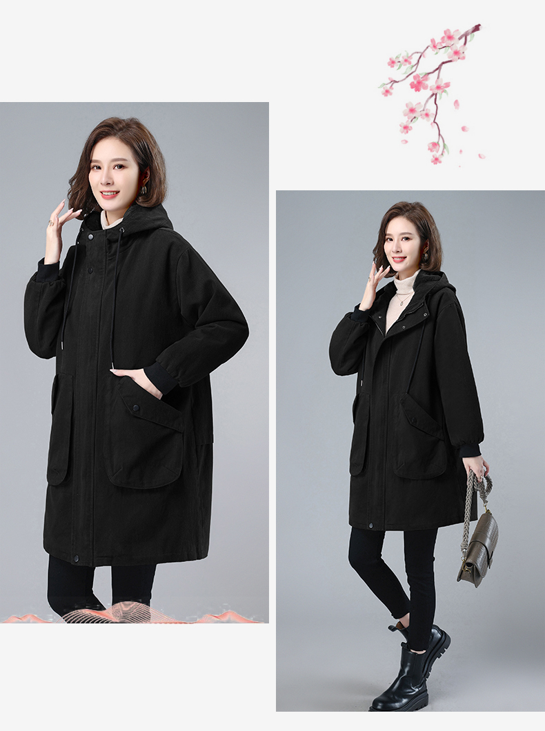 F0642 2550K ÁO KHOÁC NỮ TEMTDEI MŨ LIỀN MÙA XUÂN THU ĐÔNG TRUNG NIÊN DÀY ẤM THỜI TRANG NỮ VẢI BÔNG G06 SẢN PHẨM MỚI