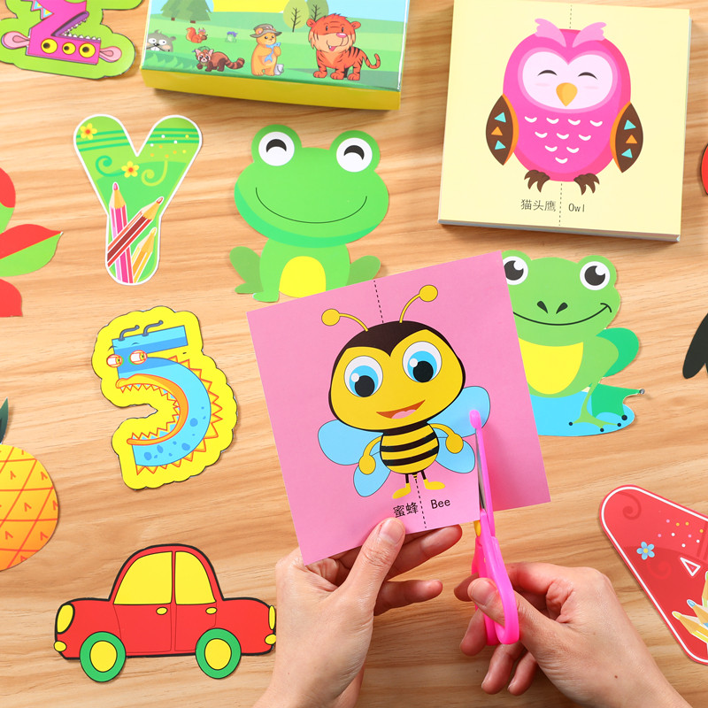 Paper Cutting Book Children Diy Handmade Materials Nursery School 3-6 Babies Junior Simple Toddler Paper Cutting Starters