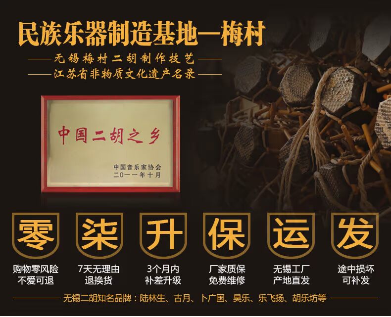 Nhà máy Le Fei Yang Vô Tích trực tiếp gỗ đàn nhị nhị nhạc cụ quốc gia giới thiệu người lớn trình diễn chuyên nghiệp nói chung mua đàn tỳ bà